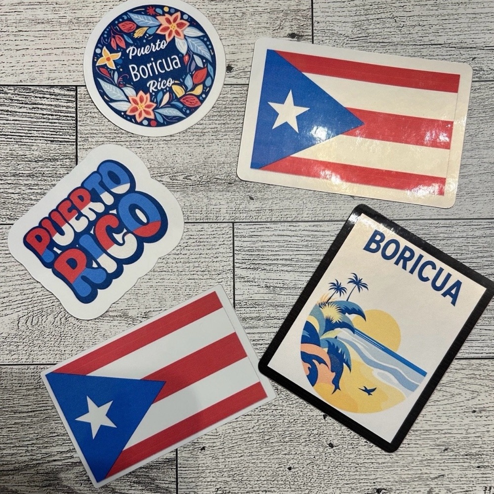 Puerto Rican Flag Sticker Set - Picture 2 of 2